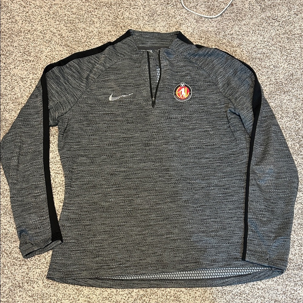 ECNL Nike Gray and Black 1/4 Zip Pullover